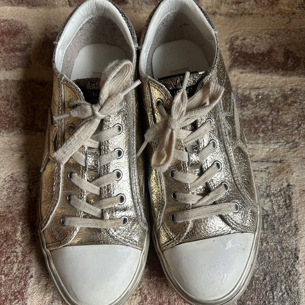 Vintage Havana Metallic Gold Sneakers with stars.Size 8.Excellent Condition.$50